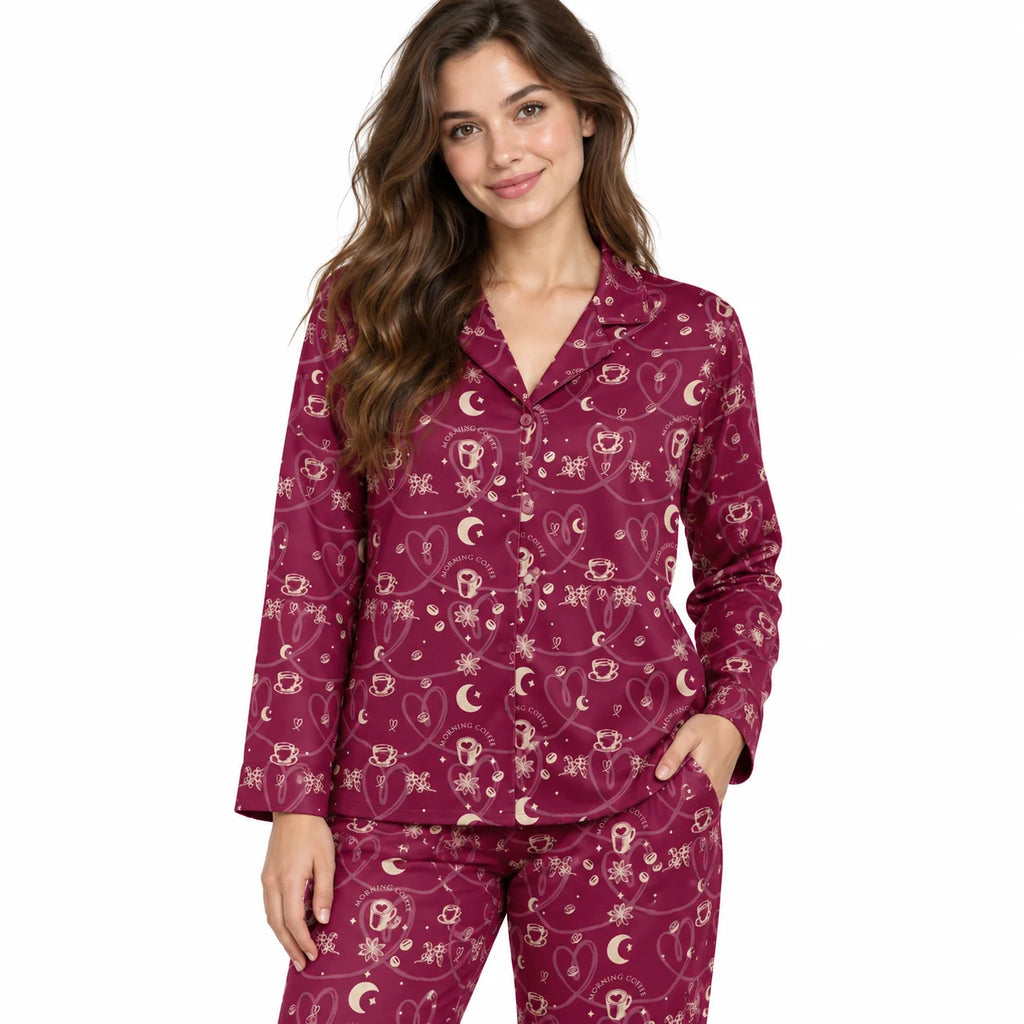 [WOM-LAR] Pijama Andiie dama manga larga + pantalón, frente