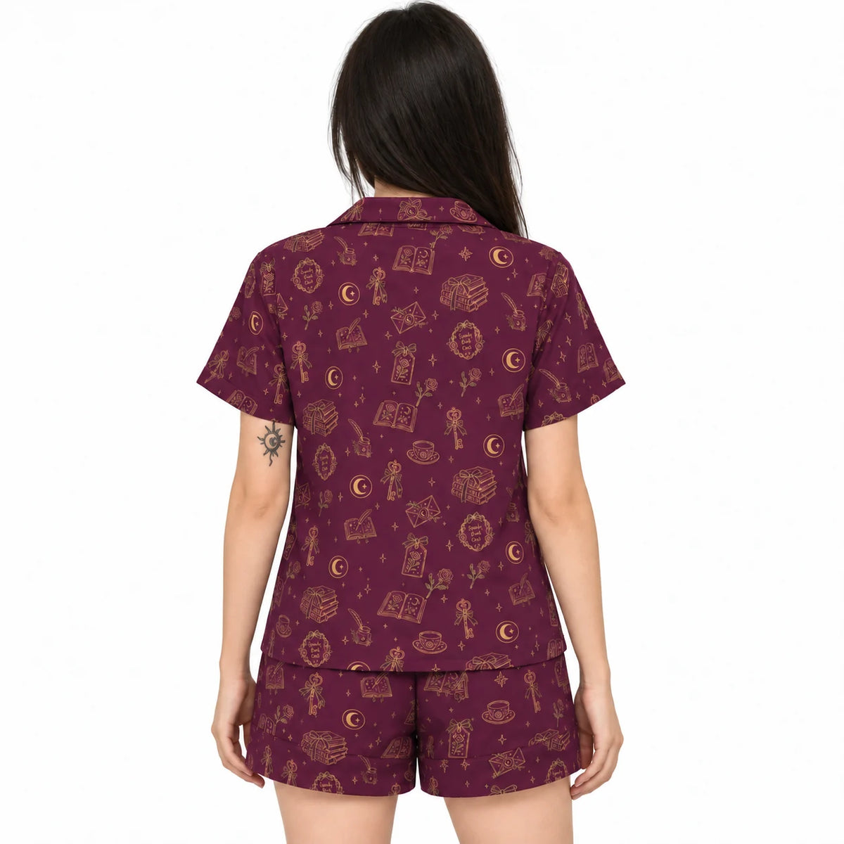 [WOM-COR] Pijama Clau dama manga corta + short, espalda