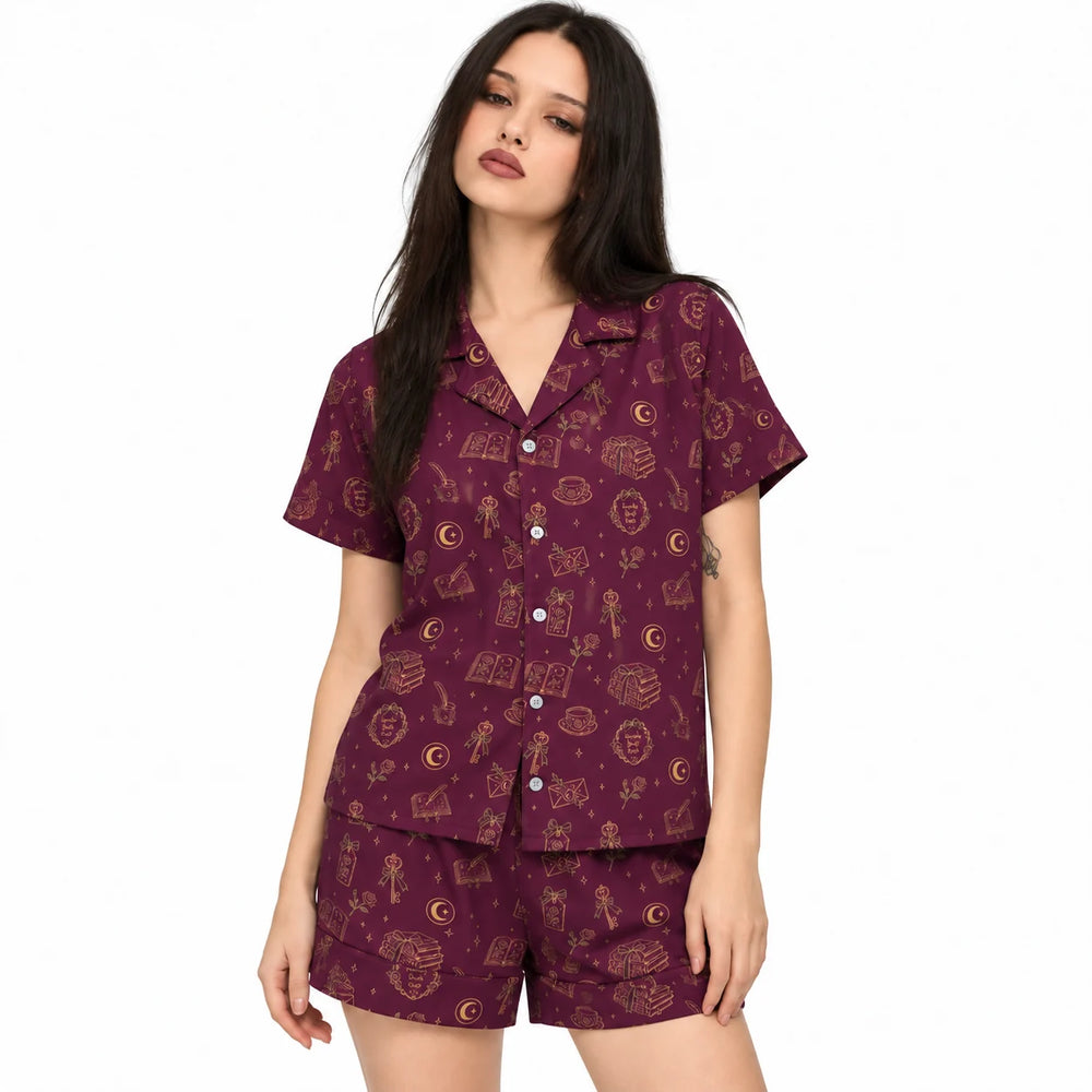 [WOM-COR] Pijama Clau dama manga corta + short, frente