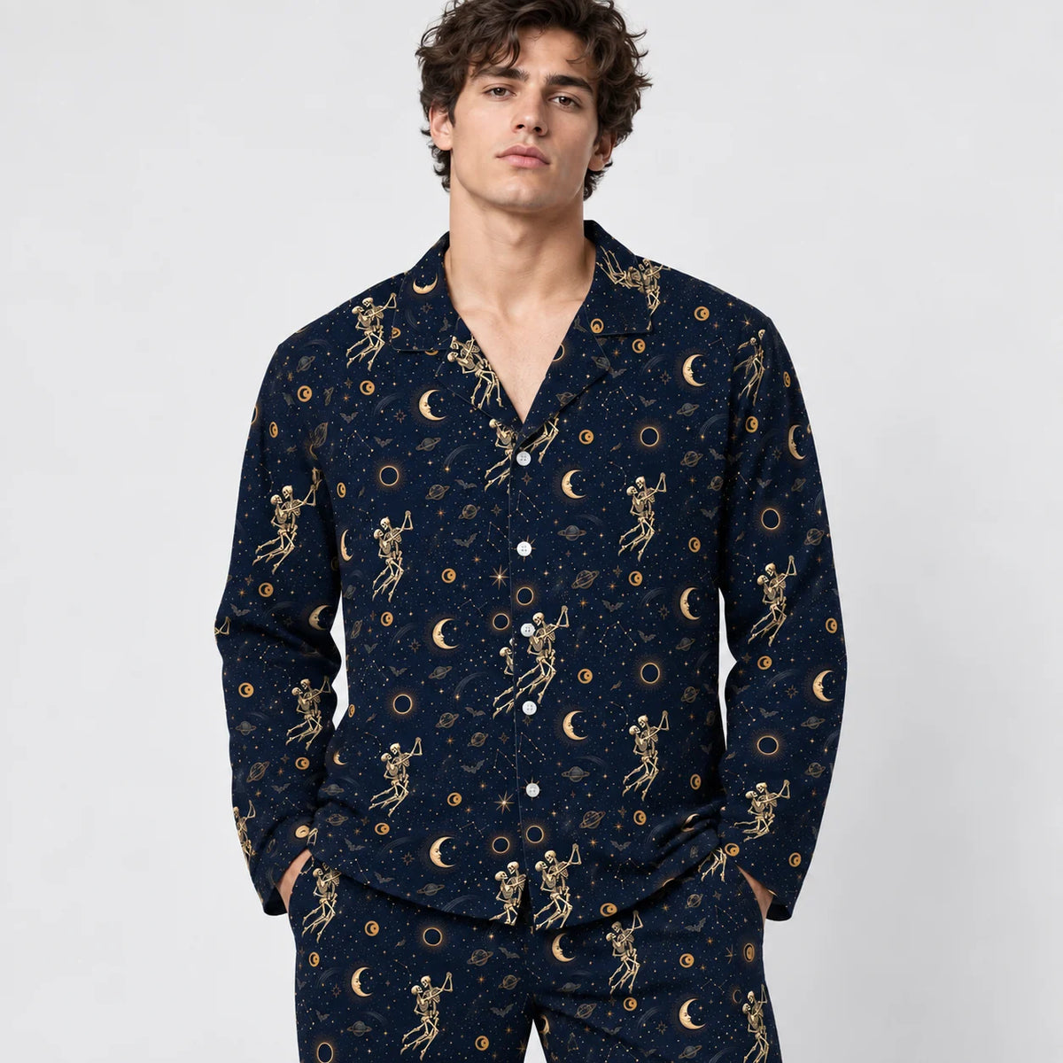 [MEN-LAR] Pijama Gera caballero manga larga + pantalón, frente
