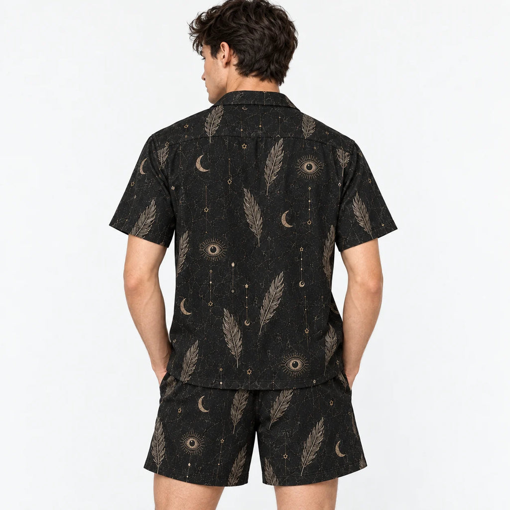 [MEN-COR] Pijama Nocturna caballero manga corta + short, espalda
