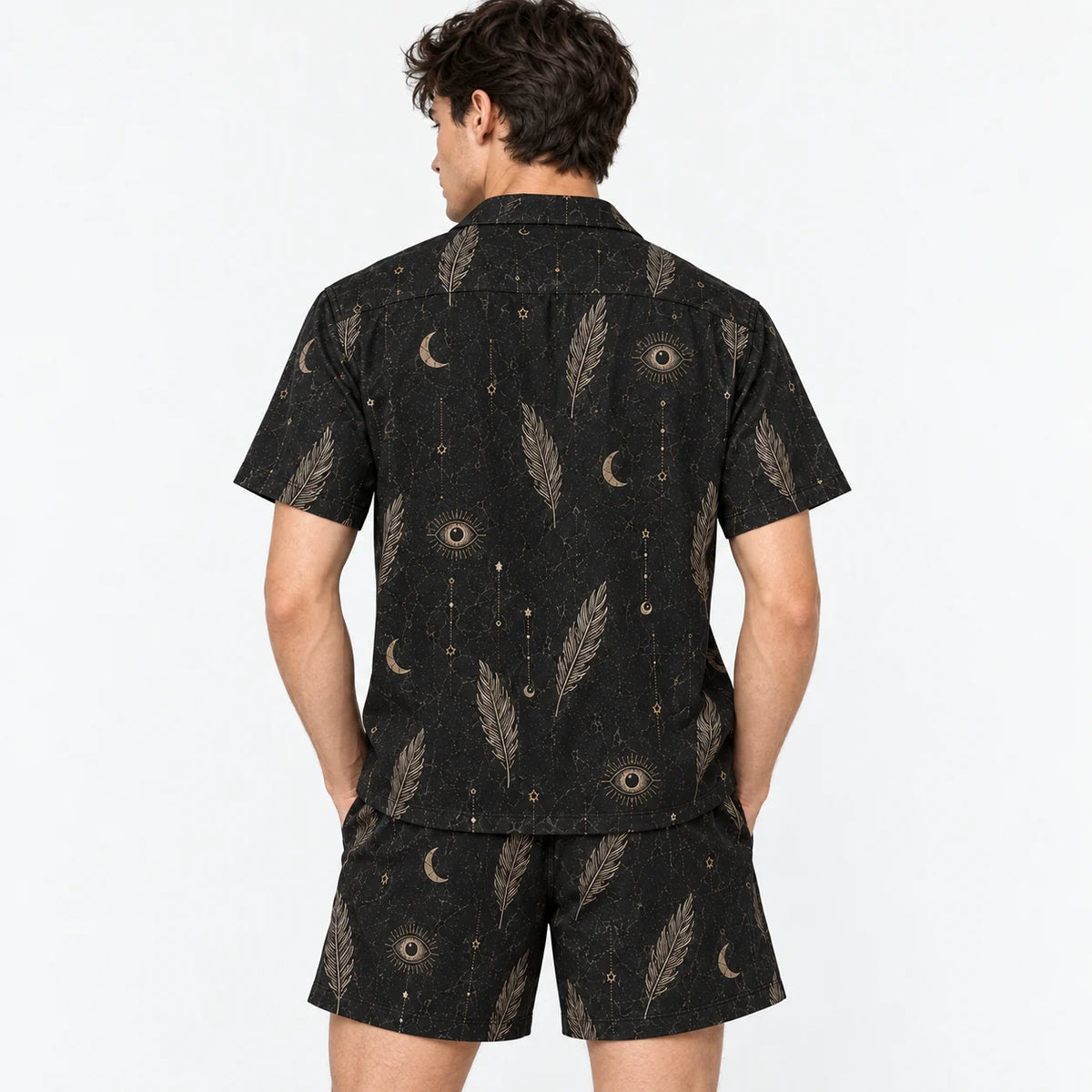 [MEN-COR] Pijama Nocturna caballero manga corta + short, espalda