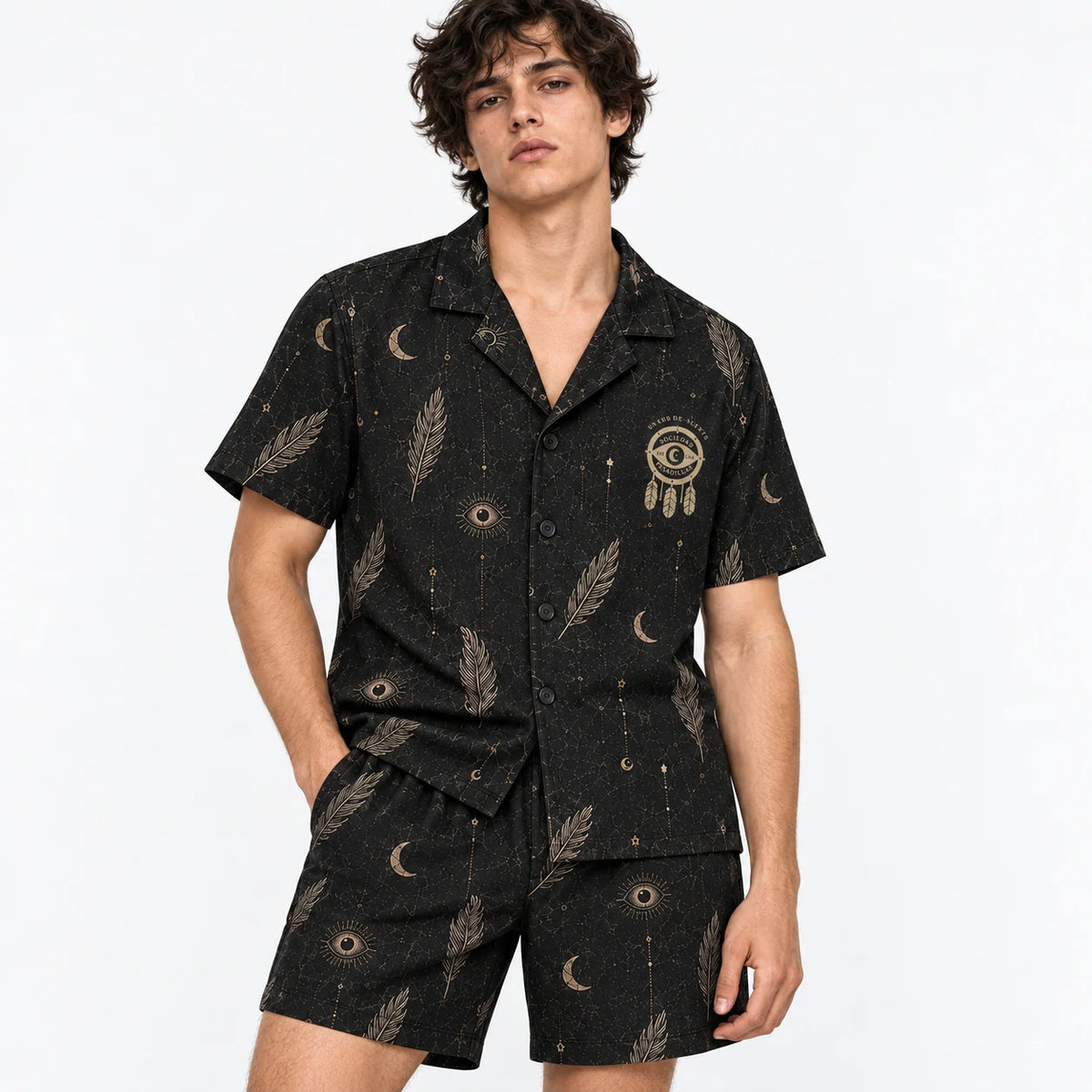 [MEN-COR] Pijama Nocturna caballero manga corta + short, frente