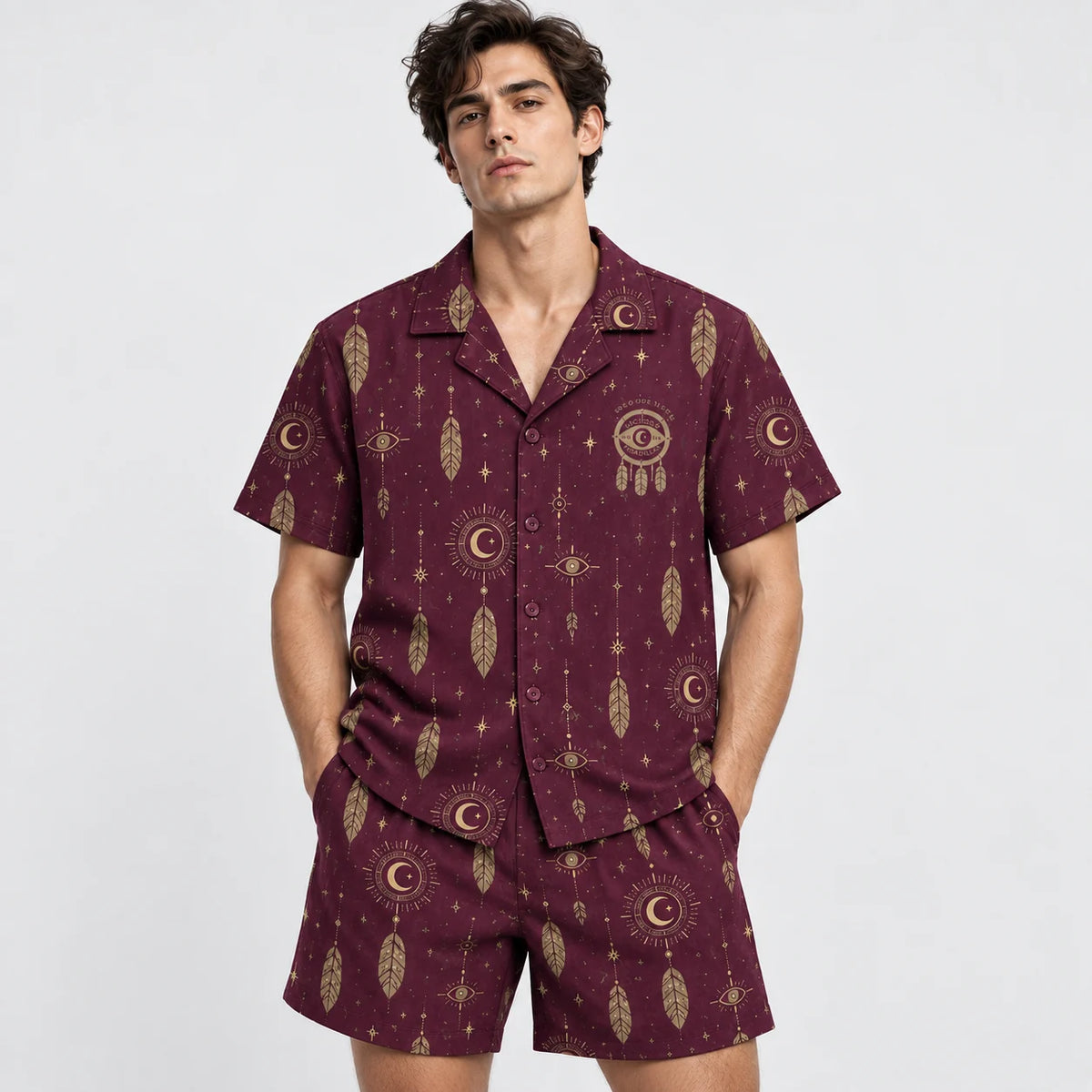 [MEN-COR] Pijama Umbral caballero manga corta + short, frente